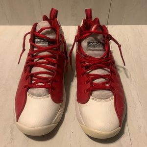 Jordan Jumpman Team 2 Gym Men's Red White Leather Athletic Shoes Size 8
